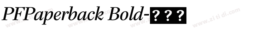 PFPaperback Bold字体转换